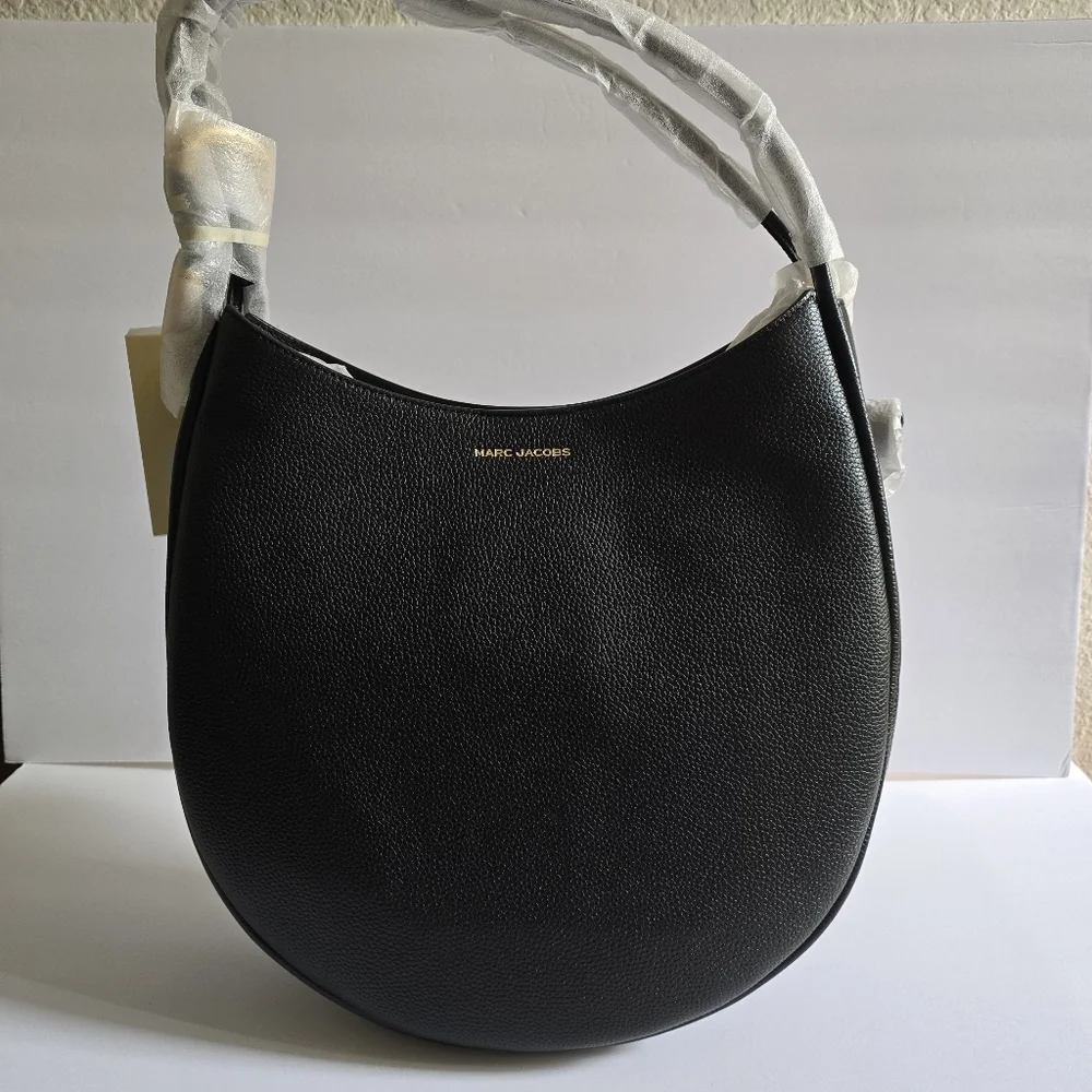 Marc Jacobs Large Leather Hobo Bag Black